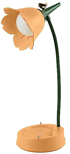 himmel Schreibtischlampe Kinder, Dimmbare LED Tischlampe mit 3 Farbtemperaturen, Wiederaufladbare Schreibtischlampe mit Touchsensor und Flexibles Arm, USB Nachttischlampe für Lesen, Lernen(gelb)