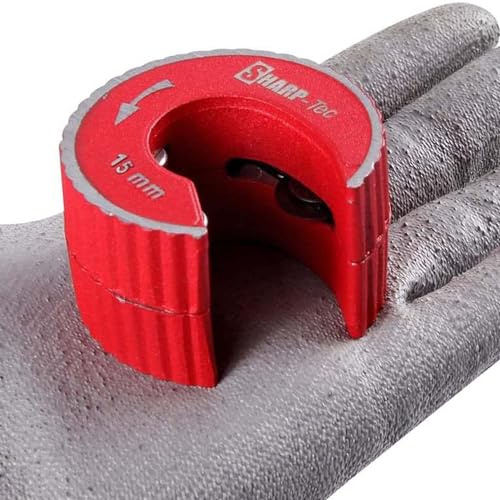 Sharp-tec 15mm (1/2) Copper Pipe Cutter, Round Tube Cutting Tool with Aluminium Alloy Body, Plumbing Pipe Slice for Copper, Brass, PVC, Aluminium