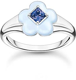 THOMAS SABO Ring mit blauer Blume silber 925 Sterlingsilber, Kaltemail