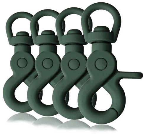 Ganzoo Scherenkarabiner Haken für Hunde-Leinen, Silikon-Beschichtung, Dreh-Gelenk, L: 61 mm, Öse 10 mm, Schnappkarabiner, Wirbelkarabiner, Paracord 550, Zinkdruckguss