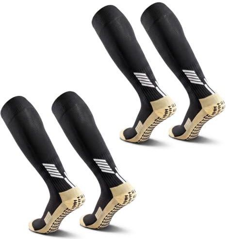 FIBOGOUP Calcetines Medias futbol | Suaves, Antideslizantes | Soporte para Tobillo y Pie | Perfectos,Transpirables | Calcetines deportivos hasta la rodilla. (2 pares)