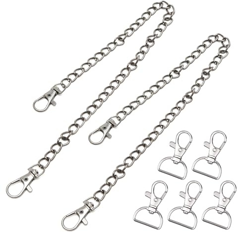 FL HUA 2 Pièces Chaînes de Portefeuille avec Mousqueton, Chaîne de Pantalon Clés en Acier Inoxydable, Chaîne pour Pantalon et Porte-Monnaie les Hommes les Femmes