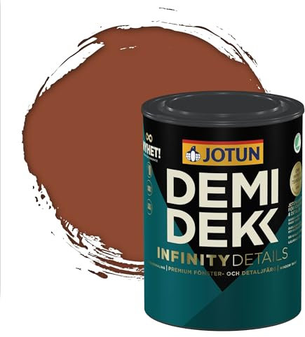 Jotun - Peinture Bois, Lasure Opaque pour Extérieur et Intérieur Satinée - DEMI DEKK INFINITY DETAILS - RAL 8004 - Brun Cuivré - 0,75L