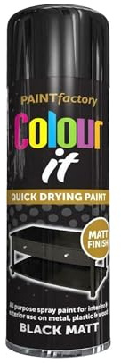 SDMAX Matt Black Colour Aerosol Spray Paint Can, Fast Dry Excellent Coverage Adhesion Spray Paint, Auto DIY Purpose Colour Aerosol, 250ml, (1 Pcs)