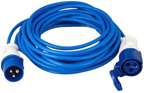 Extension Lead Cable,5M Heavy Duty 16A 240V Mains Hook Up Cable Camping Extension Lead Angle Joints Camping Cables Mains Power Cable for Campervans & Motorhomes (5M)