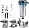 Genmitsu 1.25 HP Palm Trimmer Router Kit, Compact Router Wood Tool with Fixed Base & Plunge Base, 6 Variable Speeds, Perfect for CNC Woodworking & DIY Projects