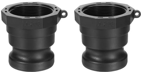 PATIKIL Poly Cam Lock Fittings, 2 Stück Teil A 2-Männlicher Adapter x 2-weibliches NPT-Gewinde Cam Groove Schlaucharmaturen aus Polypropylen, Schwarz