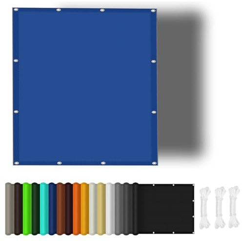 Sonnensegel Nach Maß mit Ösen 2.4 x 4.6 m PES Polyester mit UV Schutz Sonnensegel Wasserdicht für Sonnenschutz Terrassenüberdachung für Terrasse Schwimmbäder, Dunkelblau