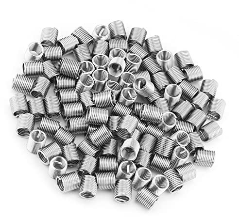 100 Stück Edelstahl SS304 Spiraldrahteinsatz M8 X 1,25 X 2D Länge für Verbindungsstärke, Vibrationsdämpfung, Schraubensicherung