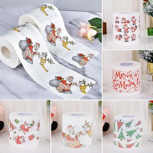 Rouleau de papier toilette créatif motif Père Noël pour décoration de salle de bain unique (D)
