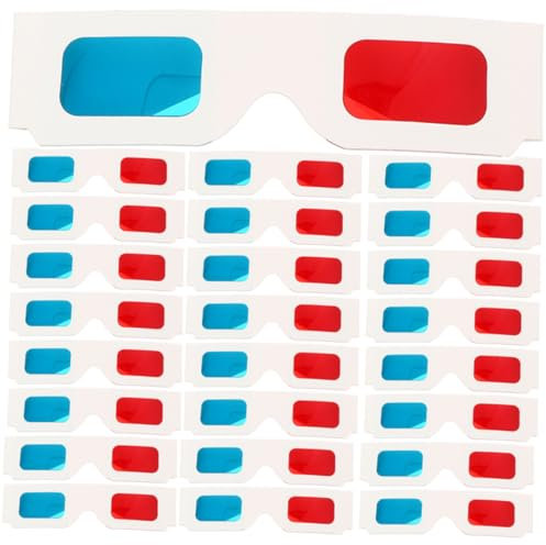 DOITOOL 60pezzi Occhiali Anaglifi Rosso Blu in Carta Leggeri e Usa e Getta Per Film Tv e Magazines e Portatili Per Tutte Le Età