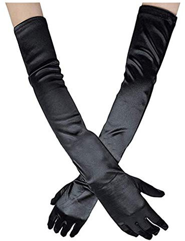 Thin Winter Gloves Women Evening Gloves Adult Wedding Performance Long Gloves Dress Sexy Gloves 𝐄lbow Length Gloves Latex (Black, One Size)