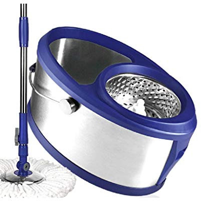 Msuiiixcccc 360 ° Fregona giratoria autoescurrida, Cubo de trapeador de Secado automático con Juego de Herramientas de Limpieza de Pisos de trapeador Limpieza de Pisos para Oficina en casa