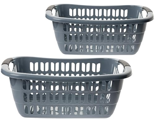 2er Set Große Wäschewanne Grau 55x37x20 cm: Dein Multitalent für Ordnung und Komfort!