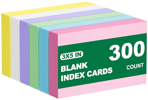 300 Count Blank Index Cards 3x5 Notecards Flashcards for Studying Colorful Flash Cards Blank 3 by 5 Neon unlined Index Cards Bulk Small Cute Cards Pretty Study Flashcards 3 x 5 Note Cards 6 Pack of 50