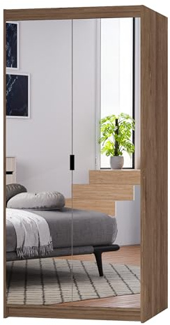 AXLIVING Schrank Spiegel Eiche Lefkas Kleiderschrank Storicos 2D 89,7