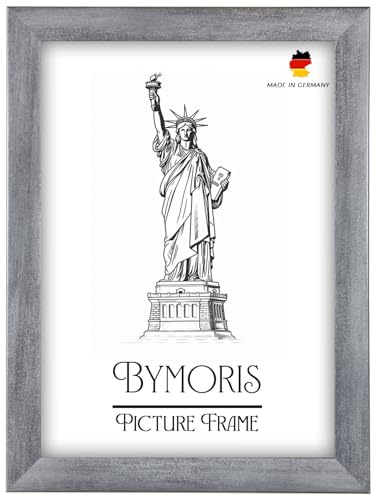 Cadre photo en bois gris essuyé 48 x 64 cm Taille de l'image | Tailles sélectionnables | pour affiches, photos, puzzle, collages | sur mesure