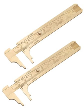 Alipis 2 pezzi Tascabile con Doppia Scala Righello Mini Scorrevole per Misurazioni Precisione e Fili