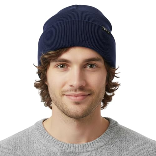 TOP-EX DryKnit™ wasserdichte Merino-Wollmütze M/L XL/XXL mit Fleecefutter – Warme Wintermütze für Herren & Damen bei kaltem Wetter