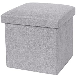 Banco de almacenamiento de zapatos de tela gris con tapa, baúl de juguetes grande, cubo plegable versátil para el hogar, práctica caja de mantas, tamaño 30, perfecto para zapatos y juguetes.
