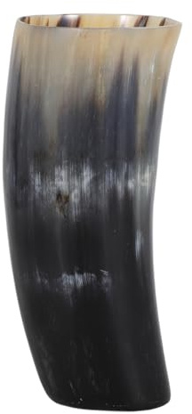Veemoon Chope à bière médiévale : chope en forme de corne de Viking - Gobelet décoratif en corne de taureau fait main - Récipient à hydromel pour dégustation lors de fêtes de la Renaissance