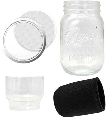 Juego de germinación de semillas, vaso de cultivo de frijol mungo, brotes de brócoli con tapa de simple y diseño de flujo de aire, juego de frasco de para cultivo saludable de alimentos