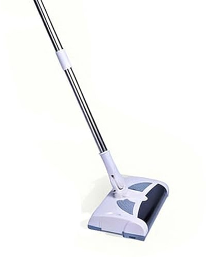 Cordless Rechargeable Sweeper for Hardwood Floors and Carpets, 2-in-1 Lightweight Floor Cleaner with Powerful Pickup and Pet Hair Removal, Manual Push Carpet Sweeper for Home