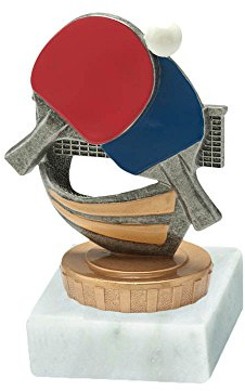RaRu Tischtennis-Pokal mit Wunschgravur und Resin-Klebefigur