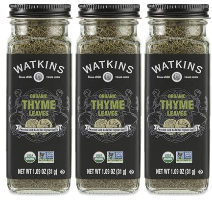 Watkins Gourmet Organic Spice Jar, Thyme Leaves, 1.26 Ounce (Pack of 3)