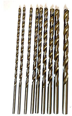 JVJ 9-teilig 200mm Länge 4-10mm HSS Cobalt Bohrer HSS Bohrer Spiralbohrer zum Bohren
