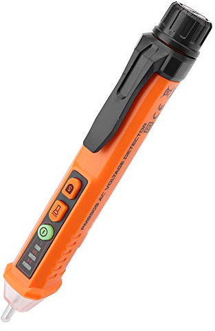 Spannungsprüfer, PM8909 Intelligenter Berührungsloser Spannungstester Wechselspannung Stift Hand Stromprüfer mit LED Taschenlampen Summer Alarm Einstellbarer Empfindlichkeit