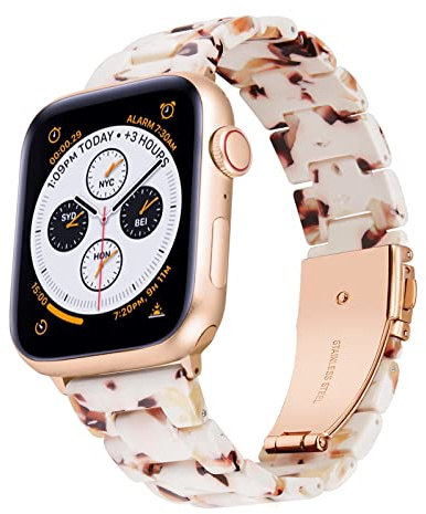 BINLUN Bracelet Compatible avec Apple Watch 38mm 40mm 41mm 42mm 44mm 45mm 46mm 49mm pour Femme Résine Band Compatible avec iWatch Séries 11 10 9 8 7 6 5 4 3 2 1 SE Ultra en Léger Stylé