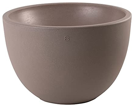 8 seasons Design LED Pflanzkübel 59 x 39cm, Shining Curvy Pot XM (Taupe) E27, warmweißes Licht – wetterfest – beleuchteter Blumentopf für außen (Garten, Terrasse, Balkon) und innen