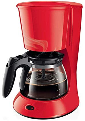 SMSOM Drip Coffee Maker, Programmable Coffee Maker with Thermal Carafe,Mini Commercial Household Automatic Coffee Maker with Timer (Color : Red)