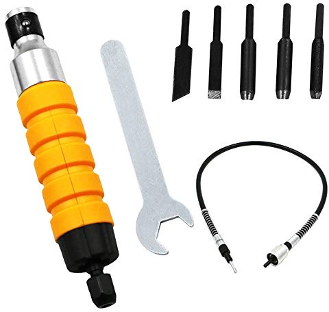 Set di utensili per intagliare il legno, scalpello elettrico, 5 punte per intagliare l'albero flessibile, 8 pezzi