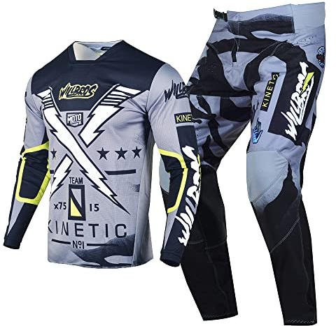 Willbros Combinaison de Pantalon en Maillot de Motocross Hommes Dirt Bike Hors Route Ensemble D'engrenages MX Équitation Vêtements de Course Femmes Adulte