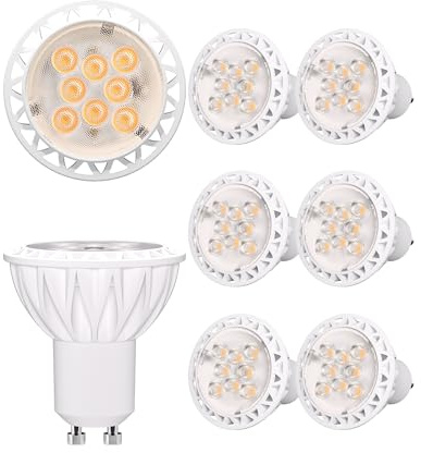 GOHDLAMP GU10 Dimmable LED Bulbs, 5W=50W, 4000K Natural White, 6-Pack - Energy Saving, 35000Hrs for Recessed/Track/Spot Lighting