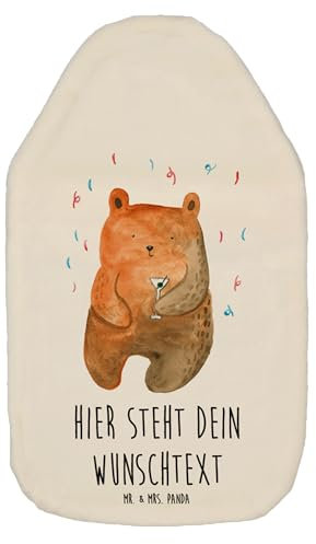 Mr. & Mrs. Panda Personalisierte Wärmflasche Bär Party - Weiß