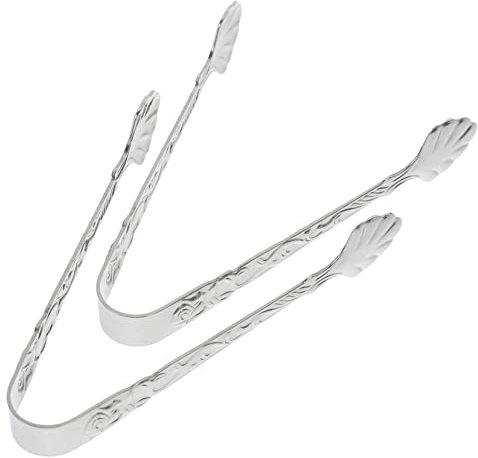 Angoily Pinces à Glaçons En Acier Inoxydable Alimentaire, 2 Pièces, Poignée Ergonomique, Résistantes à La Chaleur, Légères Et Portables, Pour Service La Cuisine Et Cocktails