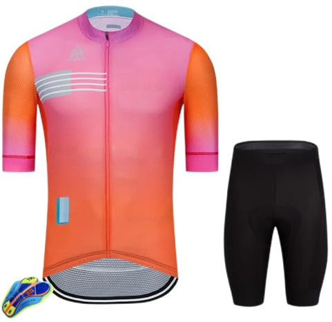 PRIOKNIKO Fahrrad Trikots Herren Team Areo Radtrikot Kurzarm Sommer-Rennrad-Sets,Fahrradbekleidung 9,Xl