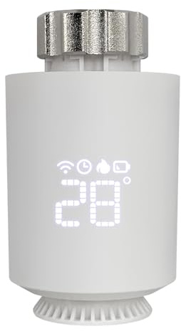 Zigbee 3.0 Thermostat de radiateur intelligent compatible avec Alexa, Google Home, chauffage Smart TRV, contrôle par application (Zigbee 3.0) (1 pièce)