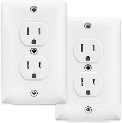 STOP IT Socket Baby Proof Outlet Cover for Electrical Wall Sockets with Batteries Included | Vibrates When Touched by The Child to Deter Without Harming, 15 Second Alarm to Alert The Parent Pair of 2