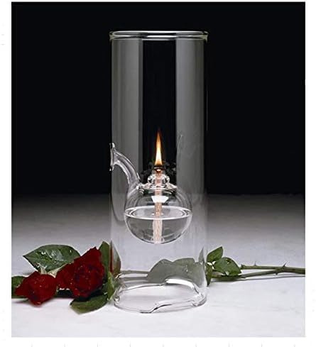 MEMEOKON Glas Ölfeuer warmes Licht Borosilikat inkl. Bliss hängende Hurricane Kerzenhalter Hülse Geburtstag Lampe (22,9 cm)