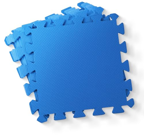 kidoola Schaumstoff-Baby-Spielmatte (29 x 29 cm) – Dicke und weiche Eva-Schaum-Bodenfliesenmatte für Kinder – sicher und bequem, 7 mm Dicker Spielboden (9 Stück) – Blau