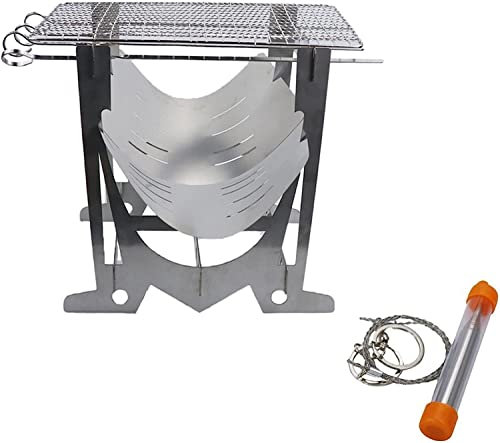 GaRcan Holzkohlegrills Outdoor-BBQ-Grillofen Hochtemperatur-Feuerfester Camping-Grill-Lagerfeuer-Ofen-Feuergestell für Picknick mit Rucksack