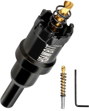 HSAWBIT 25mm Bohrer metall,TCT Hartmetall-Bohrer Schwarz für Löchern in Edelstahl,Eisen,Holz,Kunststoff