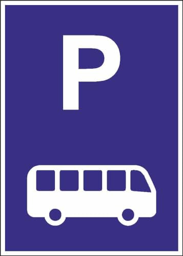 M-ITALY CARTELLO SEGNALETICO - parcheggio autobus - Adesivo Extra Resistente, Pannello in Forex, Pannello In Alluminio (30x42, Plastica)