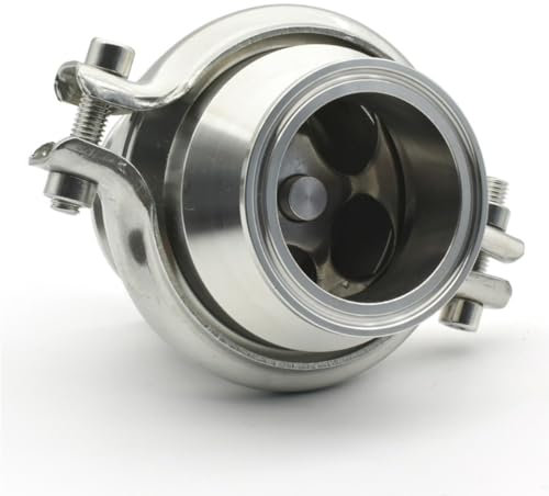 Geeignet for 19 mm bis 51 mm Sanitärqualität aus Edelstahl 304/316, Außendurchmesser mit drei Klemmen, 55,5 bis 64 mm, vertikales Rückschlagventil, 1,5 2 ( Color : SUS304 , Size : 32mm Ferrule 50.5
