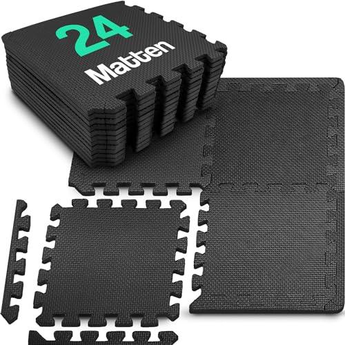 Hulser Fitness Puzzlematte - 30 x 30 cm - Bodenschutzmatten für Sporträume - Unterlegmatte, Fitnessmatte, Trainingsmatten, Schutzmatten für Fitnessgeräte