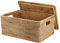 IGNPION Cesta de almacenamiento de ratán con tapa, cesta de almacenamiento decorativa de mimbre para estantes, caja de almacenamiento tejida para baño, armario y mesa, contenedor de almacenamiento